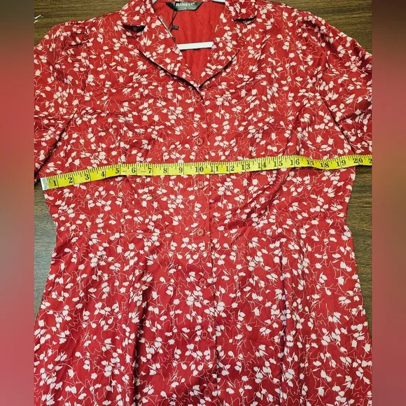 Allegra K Women's Button Up Short Sleeve A-Line Chiffon Vintage Floral Shirt Dre - Picture 7 of 9